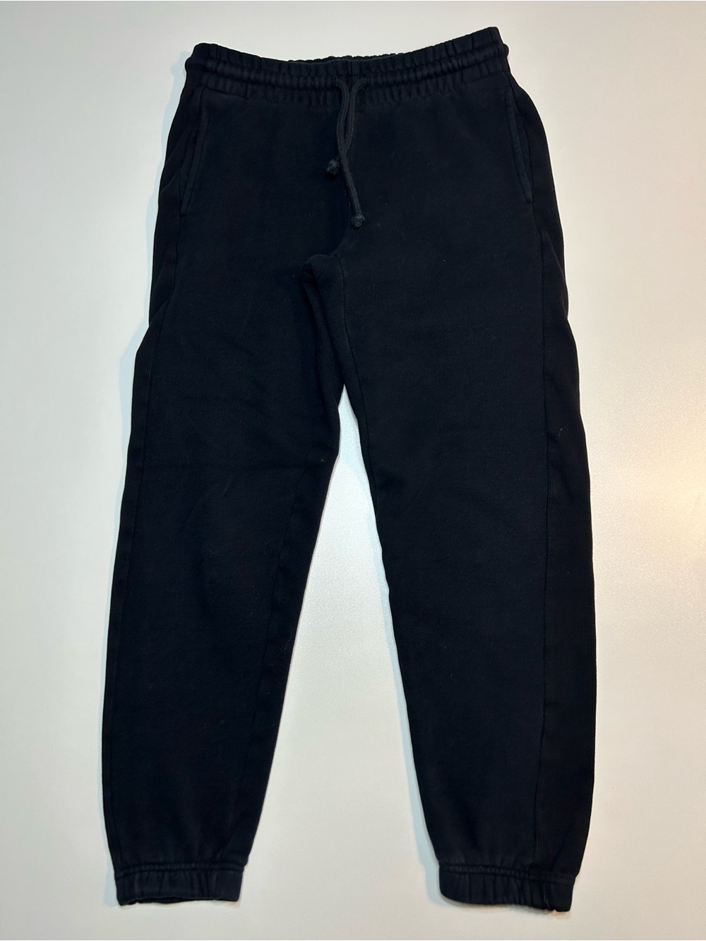 Aritzia Tna Black Cozy Fleece Ribbed Panel Jogger Sweatpants